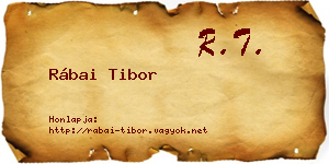 Rábai Tibor névjegykártya